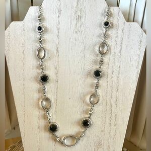 Silver and Black Necklace
